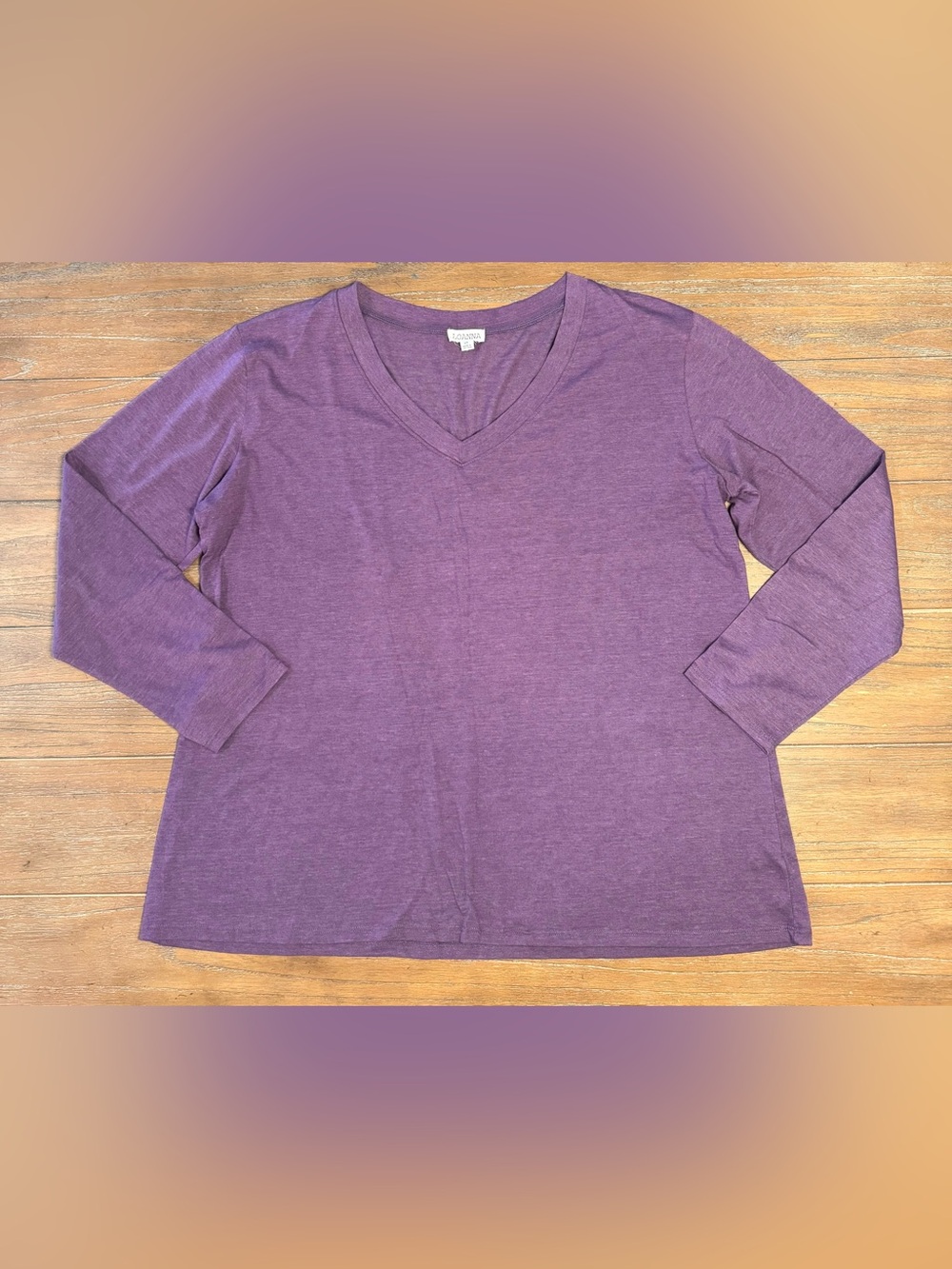 Purple V-Neck Women's Top
